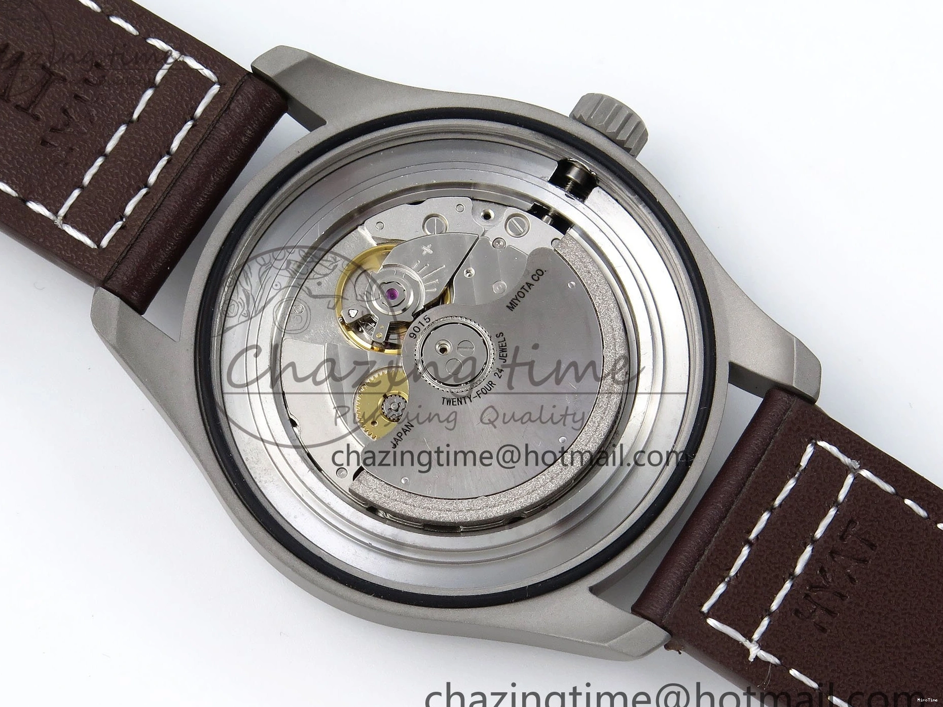 MIROTIME 0515 Pilot Mark XVIII Titanium BLSF 1:1 Best Edition Black Dial on Brown Leather Strap MIYOTA Popular 7020